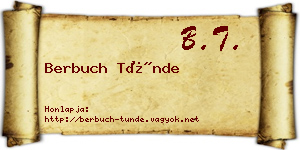 Berbuch Tünde névjegykártya